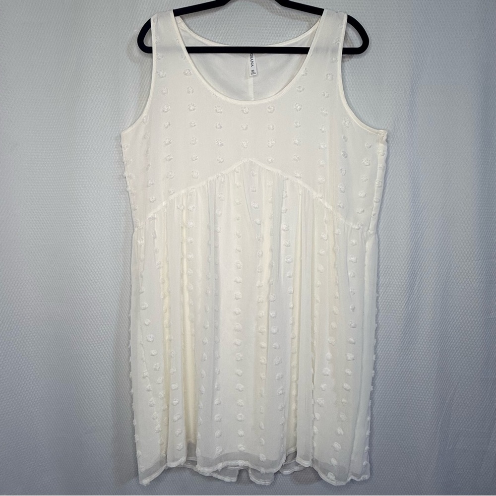 Zenana Ivory/White Sleeveless Babydoll Dress